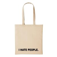 Baumwollbeutel I Hate People Natural 10 Liter