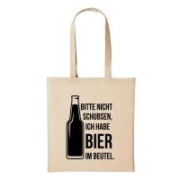 Baumwollbeutel Nicht schubsen Bier im Beutel Natural 10 Liter