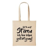 Baumwollbeutel Nicht stören gestört genug Natural 10 Liter