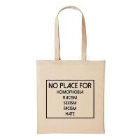Baumwollbeutel No Homophobia Racism Sexism Facism Hate...