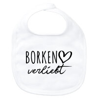 Baby Lätzchen Borken verliebt Klettverschluss