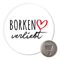 Magnet Borken verliebt 59mm K&uuml;hlschrankmagnet