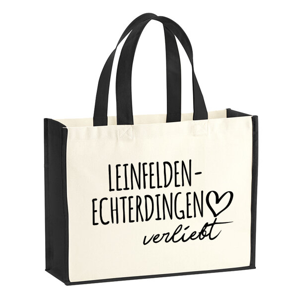 Jutetasche Leinfelden-Echterdingen verliebt 21 Liter Black