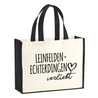 Jutetasche Leinfelden-Echterdingen verliebt 21 Liter Black