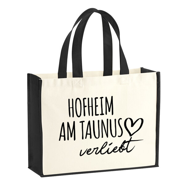 Jutetasche Hofheim am Taunus verliebt 21 Liter Black