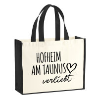 Jutetasche Hofheim am Taunus verliebt 21 Liter Black