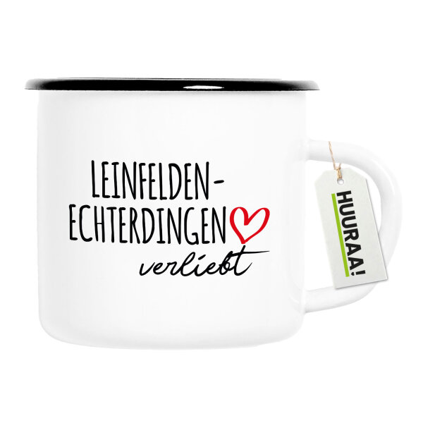Emaille Tasse Leinfelden-Echterdingen verliebt 300ml Vintage Emaille Becher
