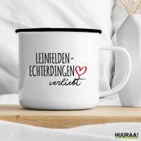 Emaille Tasse Leinfelden-Echterdingen verliebt 300ml Vintage Emaille Becher