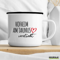 Emaille Tasse Hofheim am Taunus verliebt 300ml Vintage Emaille Becher