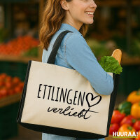 Jutetasche Ettlingen verliebt 21 Liter Black