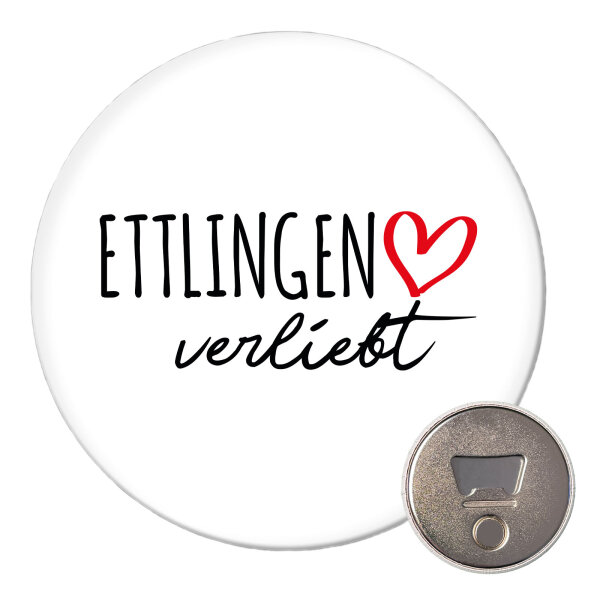 Magnet Ettlingen verliebt 59mm Kühlschrankmagnet Flaschenöffner