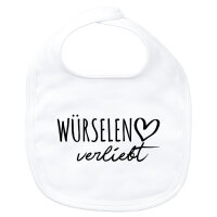 Baby Lätzchen Würselen verliebt Klettverschluss