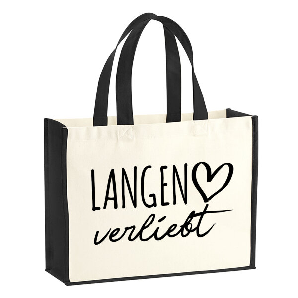 Jutetasche Langen verliebt 21 Liter Black