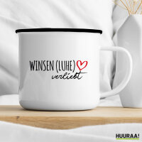Emaille Tasse Winsen (Luhe) verliebt 300ml Vintage Emaille Becher