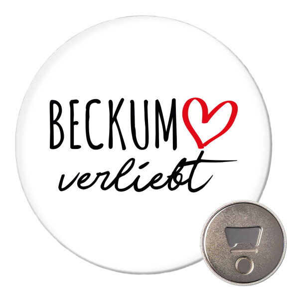 Magnet Beckum verliebt 59mm Kühlschrankmagnet Flaschenöffner