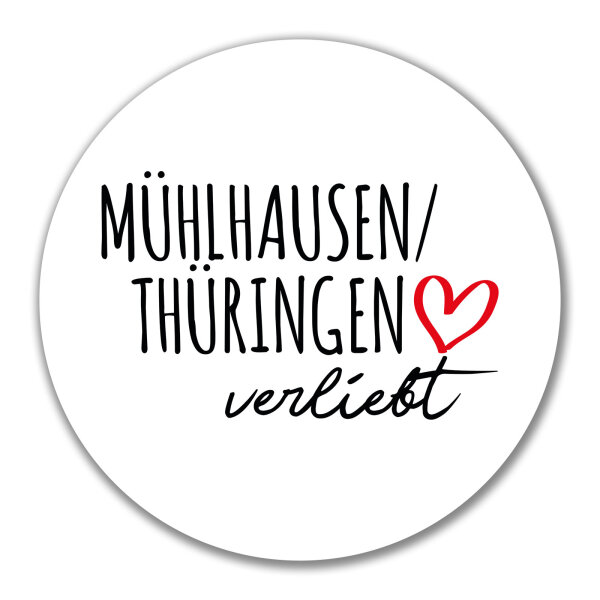 Aufkleber Mühlhausen/Thüringen verliebt 10cm Sticker