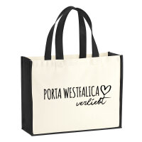 Jutetasche Porta Westfalica verliebt 21 Liter Black