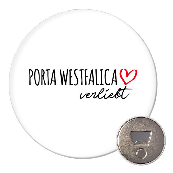 Magnet Porta Westfalica verliebt 59mm Kühlschrankmagnet Flaschenöffner