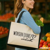 Jutetasche Winsen (Luhe) verliebt 21 Liter Black