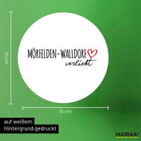 Aufkleber Mörfelden-Walldorf verliebt 10cm Sticker