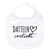 Baby Lätzchen Datteln verliebt Klettverschluss