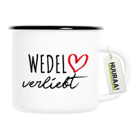 Emaille Tasse Wedel verliebt 300ml Vintage