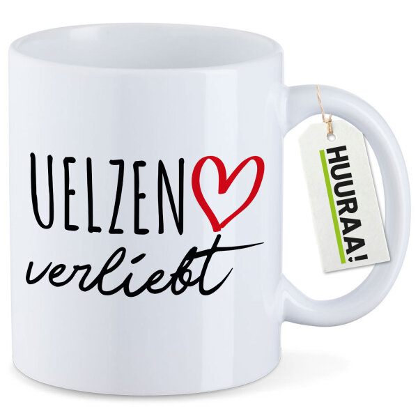 Tasse Uelzen verliebt 330ml Weiß