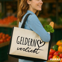 Jutetasche Geldern verliebt 21 Liter Black
