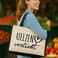 Jutetasche Uelzen verliebt 21 Liter Black