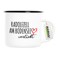Emaille Tasse Radolfzell am Bodensee verliebt 300ml Vintage