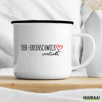 Emaille Tasse Oer-Erkenschwick verliebt 300ml Vintage