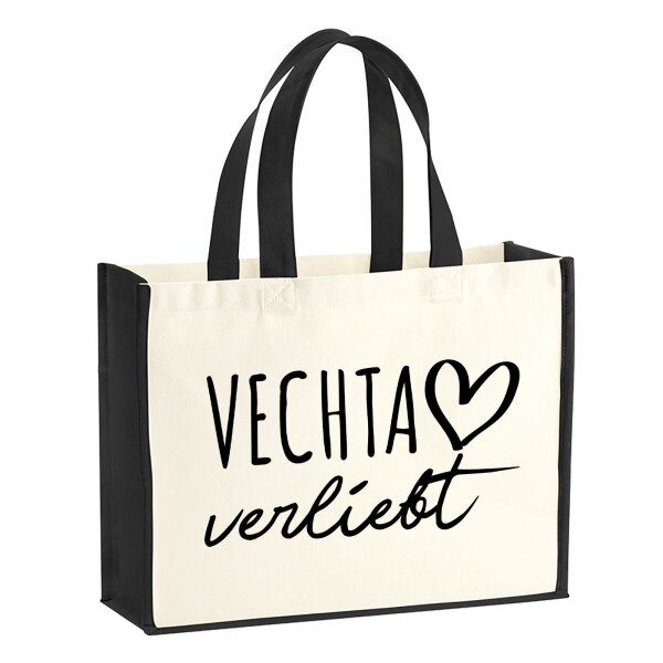 Jutetasche Vechta verliebt 21 Liter Black
