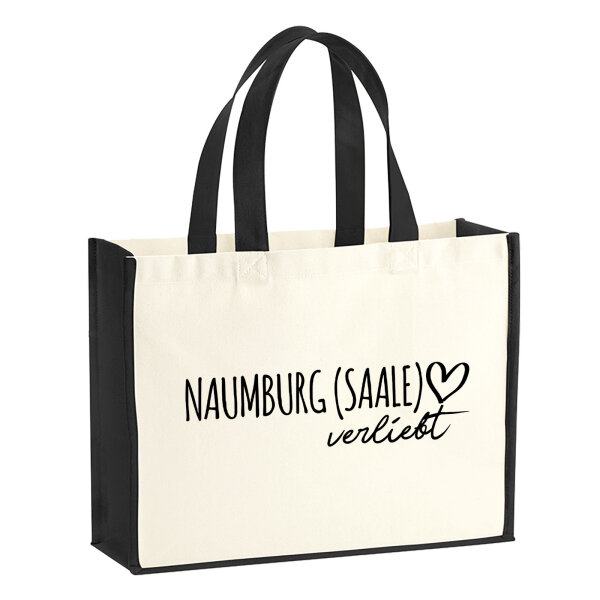 Jutetasche Naumburg (Saale) verliebt 21 Liter Black