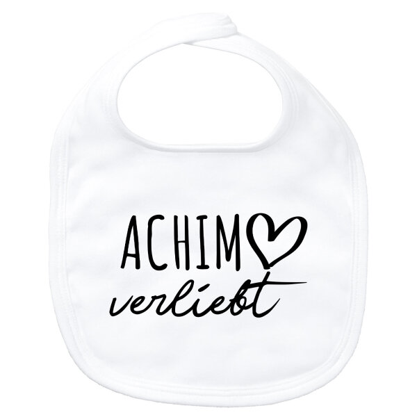 Baby Lätzchen Achim verliebt Klettverschluss