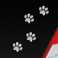 Autoaufkleber Pfoten Silber ca. 8x10cm