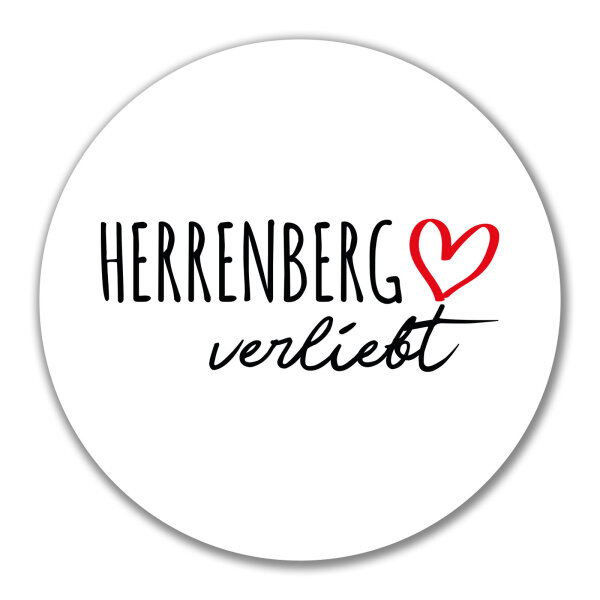 Aufkleber Herrenberg verliebt 10cm Sticker