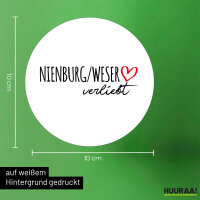 Aufkleber Nienburg/Weser verliebt 10cm Sticker