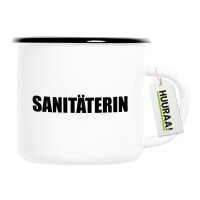 Emaille Tasse Sanitäterin Schriftzug 300ml Vintage...