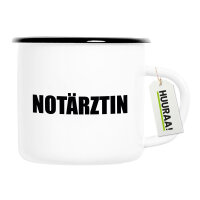 Emaille Tasse Notärztin Schriftzug 300ml Vintage...
