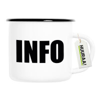 Emaille Tasse Info Symbol 300ml Vintage Emaille Becher