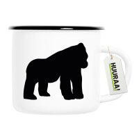 Emaille Tasse Gorilla Silhouette 300ml Vintage Emaille...