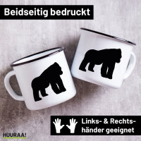 Emaille Tasse Gorilla Silhouette 300ml Vintage Emaille...