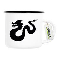Emaille Tasse Dragon Silhouette 300ml Vintage Emaille Becher