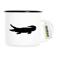 Emaille Tasse Krokodile Silhouette 300ml Vintage Emaille Becher