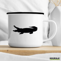Emaille Tasse Krokodile Silhouette 300ml Vintage Emaille Becher