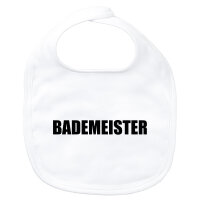 Baby Lätzchen Bademeister Schriftzug Klettverschluss