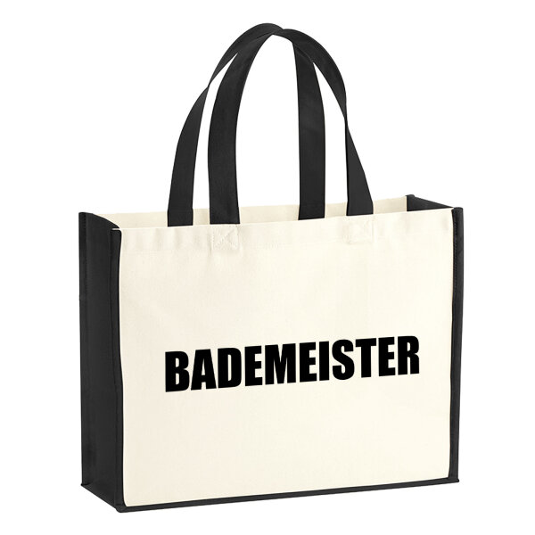Jutetasche Bademeister Schriftzug 21 Liter Black