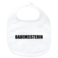 Baby Lätzchen Bademeisterin Schriftzug Klettverschluss