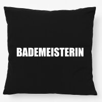 Kissen Bademeisterin Schriftzug 40x40cm