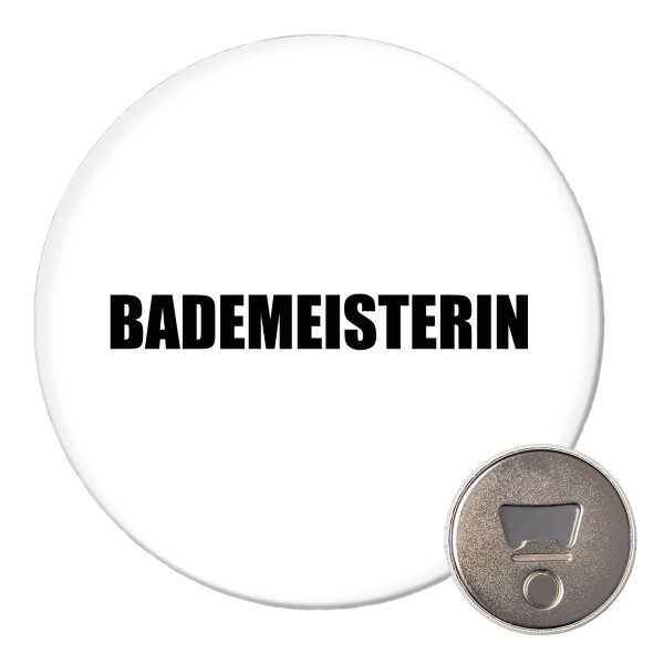 Magnet Bademeisterin Schriftzug 59mm Kühlschrankmagnet Flaschenöffner